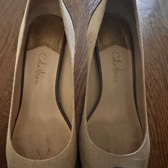 Cole Haan Nike Air Spectator Two Tone Peep Toe Platform Pumps - Size 7B - Picture 8 of 12
